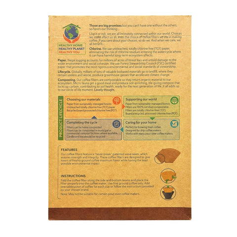 If You Care Coffee Filters No. 4 – Unbleached, Chlorine-Free Paper Filters. FSC Certified, Compostable