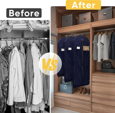 BALEINE 1PK Garment Bags for Hanging Clothes, 43" Suit Bag for Travel