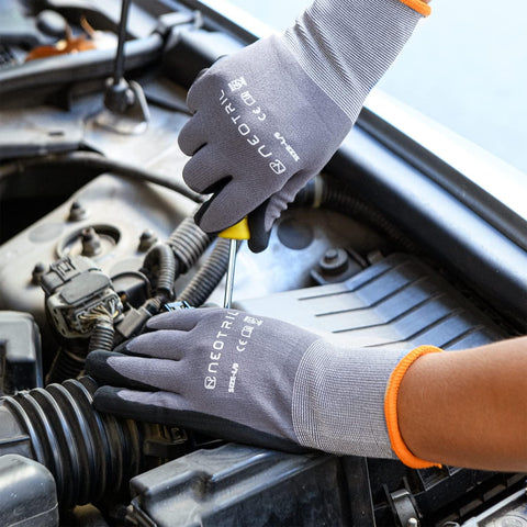 NEOTRIL Safety Work Gloves MicroFoam Nitrile Coated-3/6/12/36 Pairs,Breathable Nylon Working Gloves for Men Women