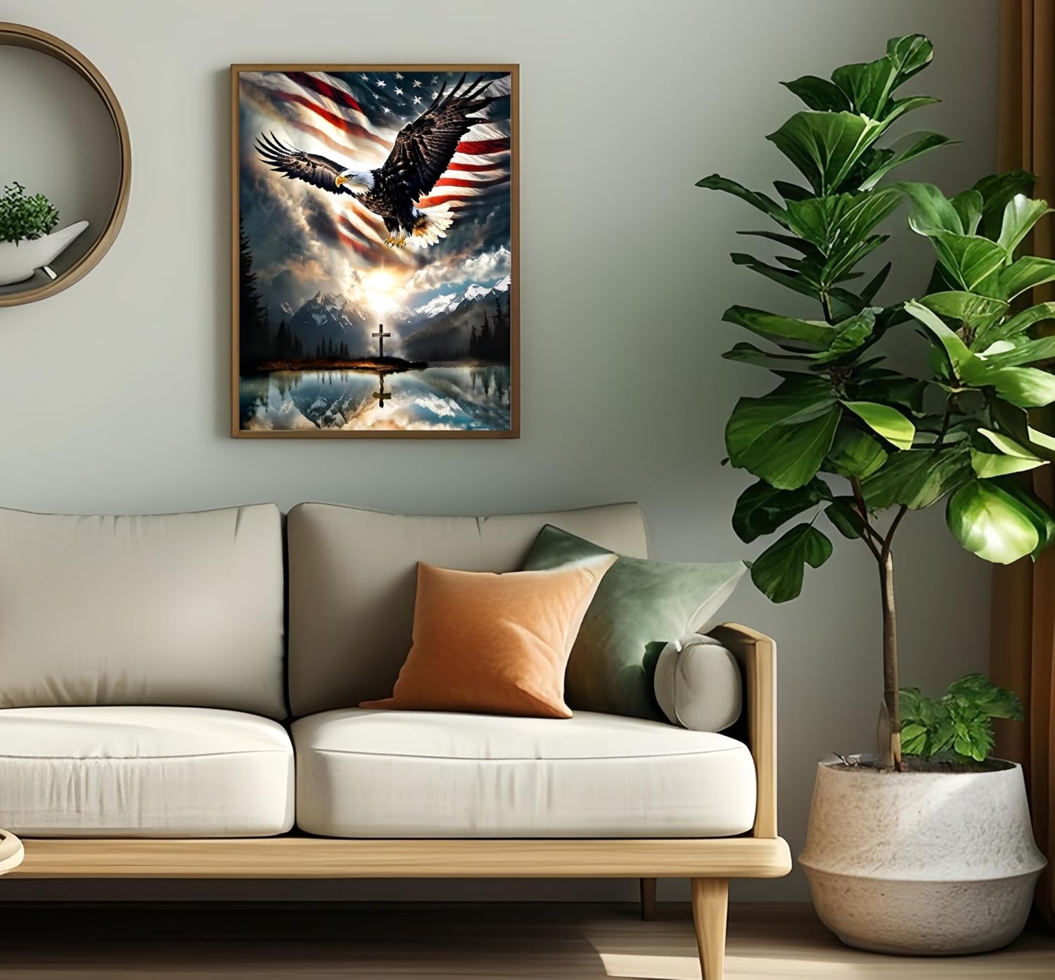 Diamond Art Kits for Adults,US Flag EagleDiamond Painting Kit,11.8X15.8inch