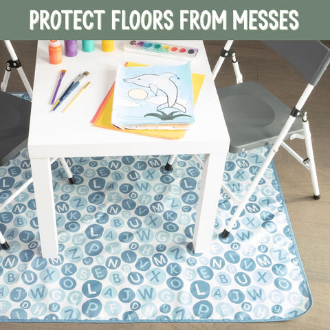 S&T INC. Splat Mat for Under High Chair, 42" x 42", Alphabet