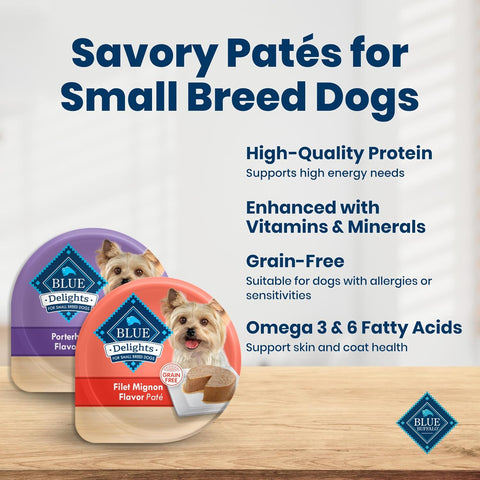 Blue Buffalo Delights Variety Pack Small Breed Wet Dog Food, 3.5 oz, 12 ct