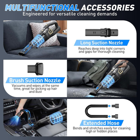 CKIKH Handheld Vacuum Cordless, 15000PA Hand Held Car Vacuum Cleaner