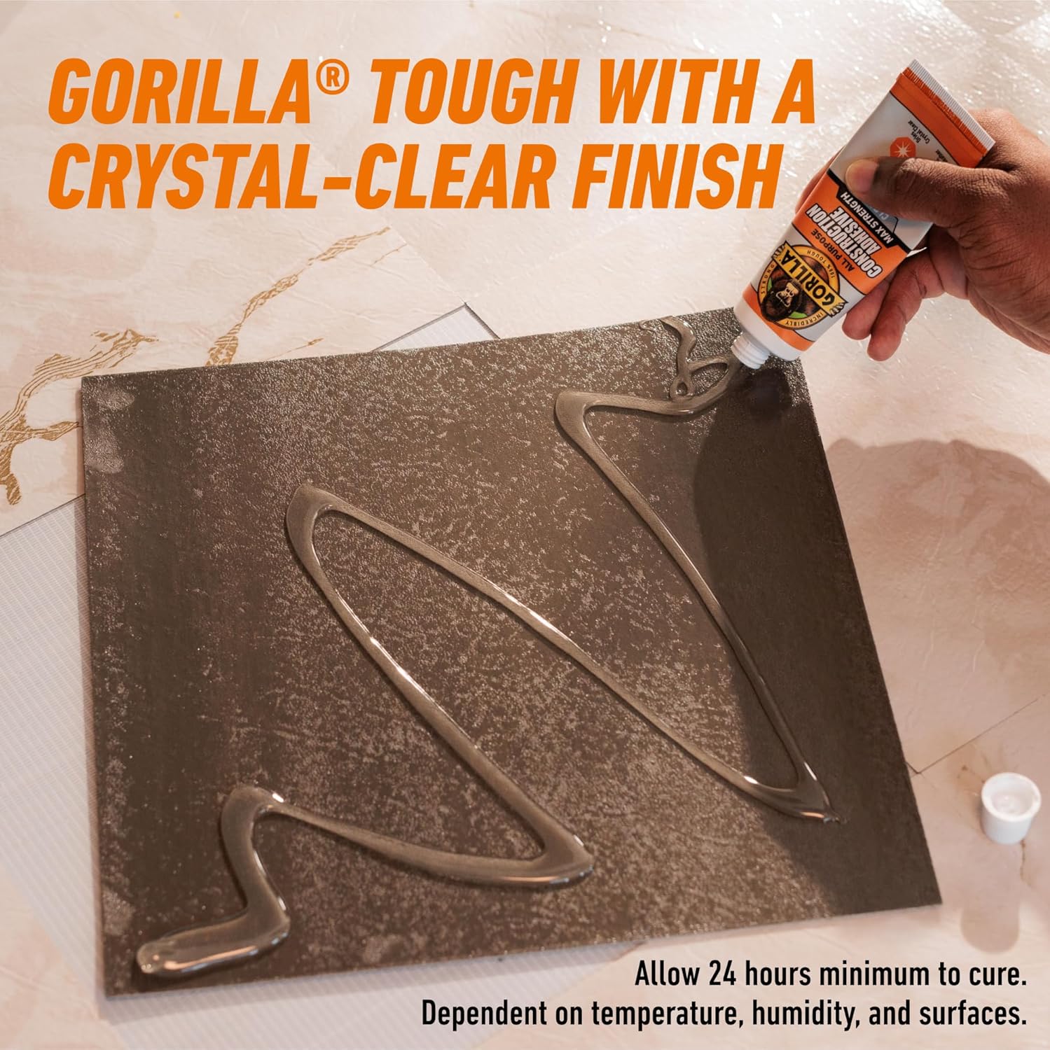 Gorilla Max Strength Construction Adhesive, Clear, 2.5 oz