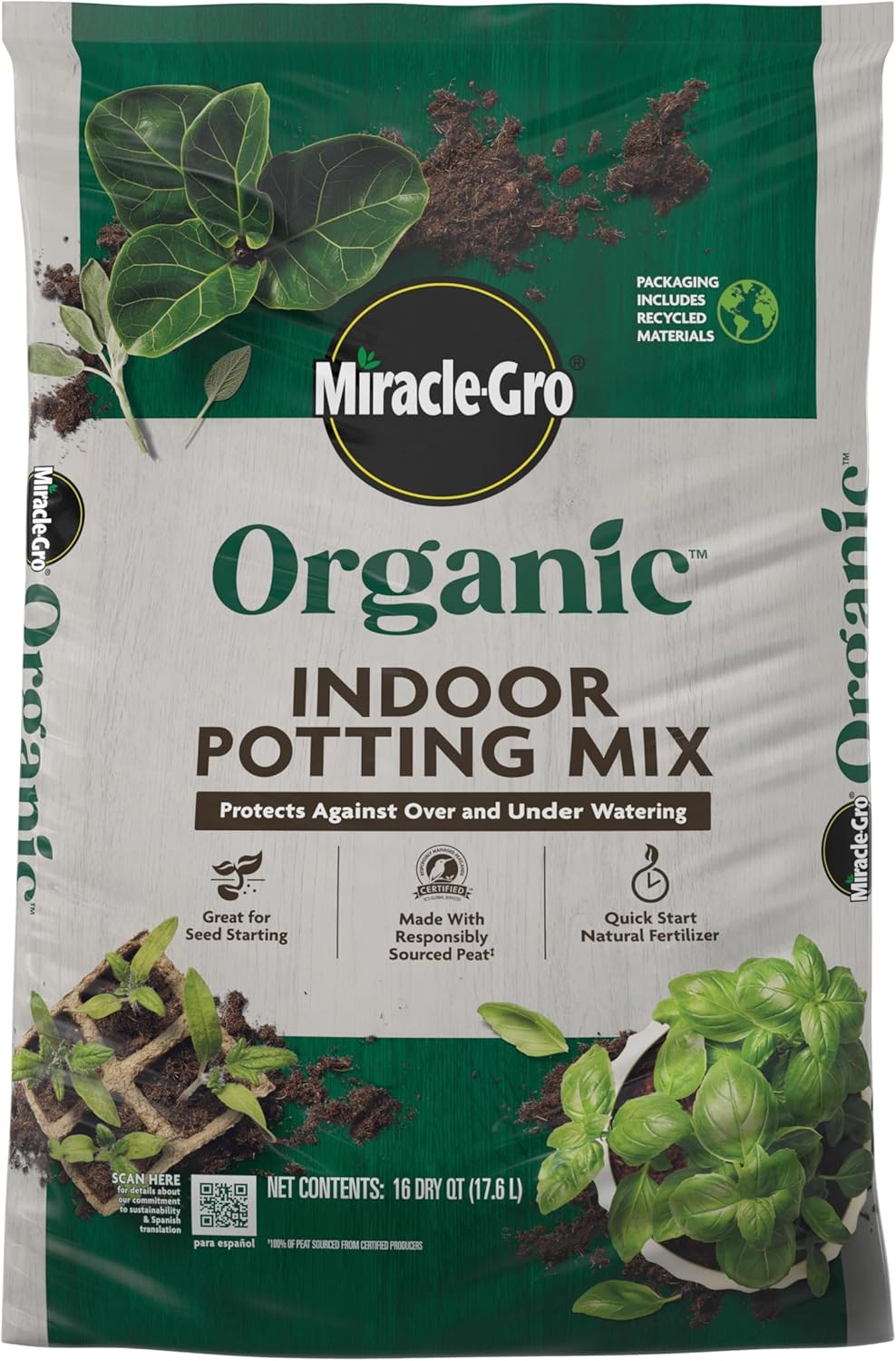 Miracle-Gro Organic Indoor Potting Mix, 16 qt.