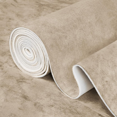 Beige Suede Headliner Fabric for Car Roof 108"x60", 1/8" Foam Backed Suede Material, Soft Touch, Anti-Sag, Soundproof, Flame-Retardant Automotive Upholstery DIY Replacement for SUV, Truck, RV