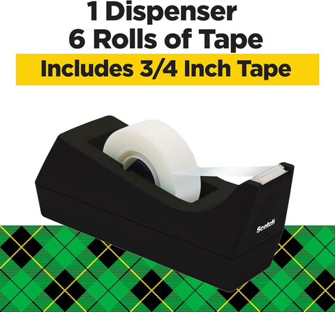 Scotch Magic Tape with Scotch Desktop Dispenser, 6 Rolls of 3/4" x 1000"
