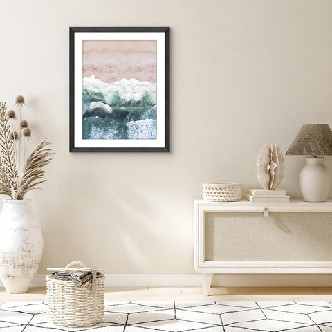 Americanflat 22x28 Poster Frame - Matted to 18x24 - Engineered Wood - Black