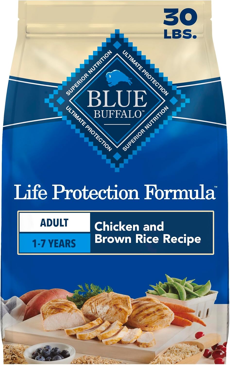 Blue Buffalo Life Protection Formula Chicken Adult Dry Dog Food, 30 lb