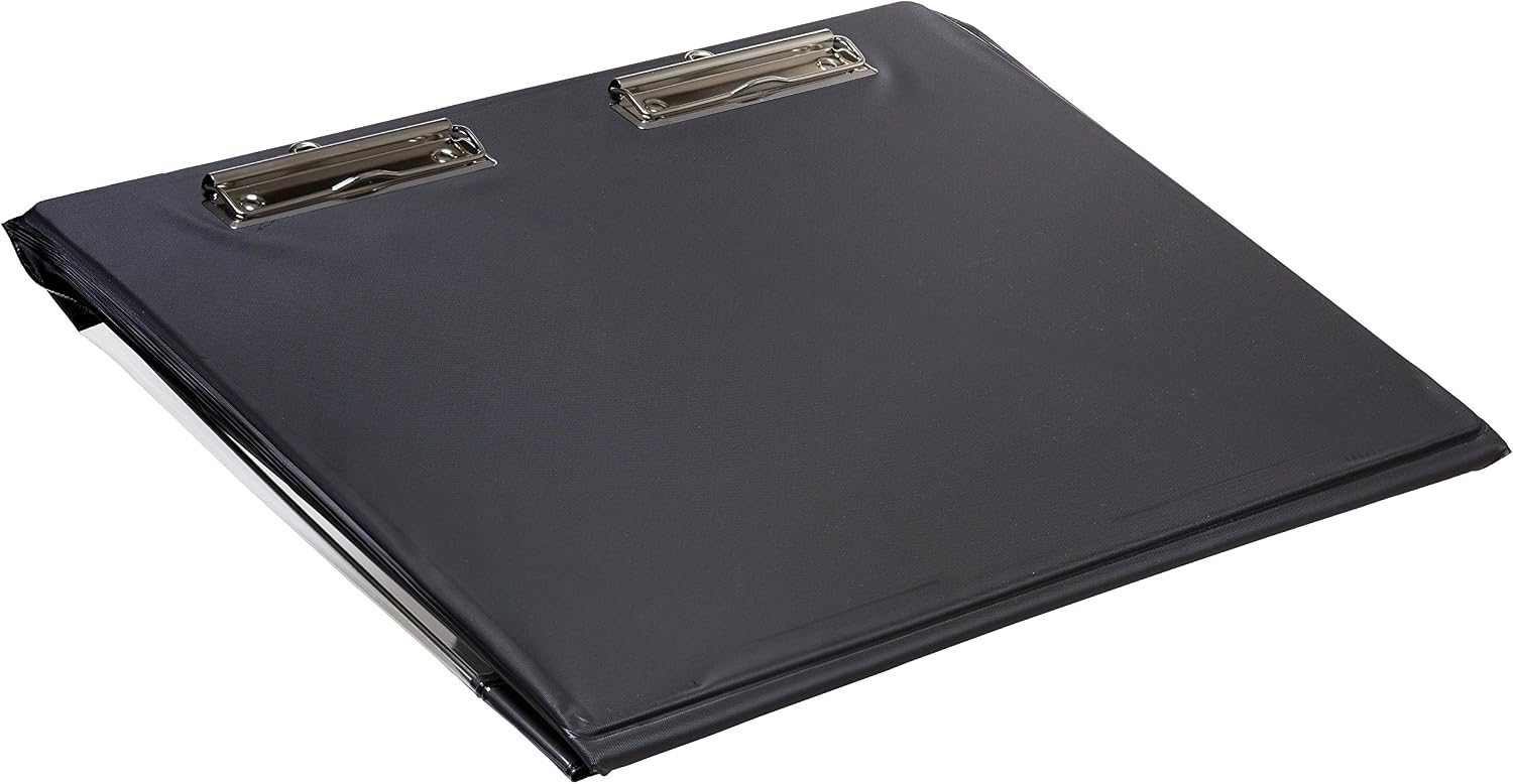 Waterproof Clipboard A3 Landscape by Paperdry, Black, Superior PVC Plastic with Cold Protection, Outdoor Covered Clip Board with Storage, A3 Waterproof Document Holder