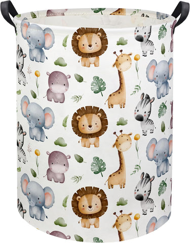 Baby Laundry Hamper Basket Baby Hamper for Nursery Boy and Girl Cute Storage Bin Organizer Animal Room Decor(Animal)