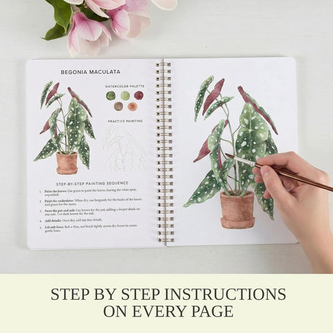 Beautiful Watercolor Book for Beginners - Guided Painting Workbook