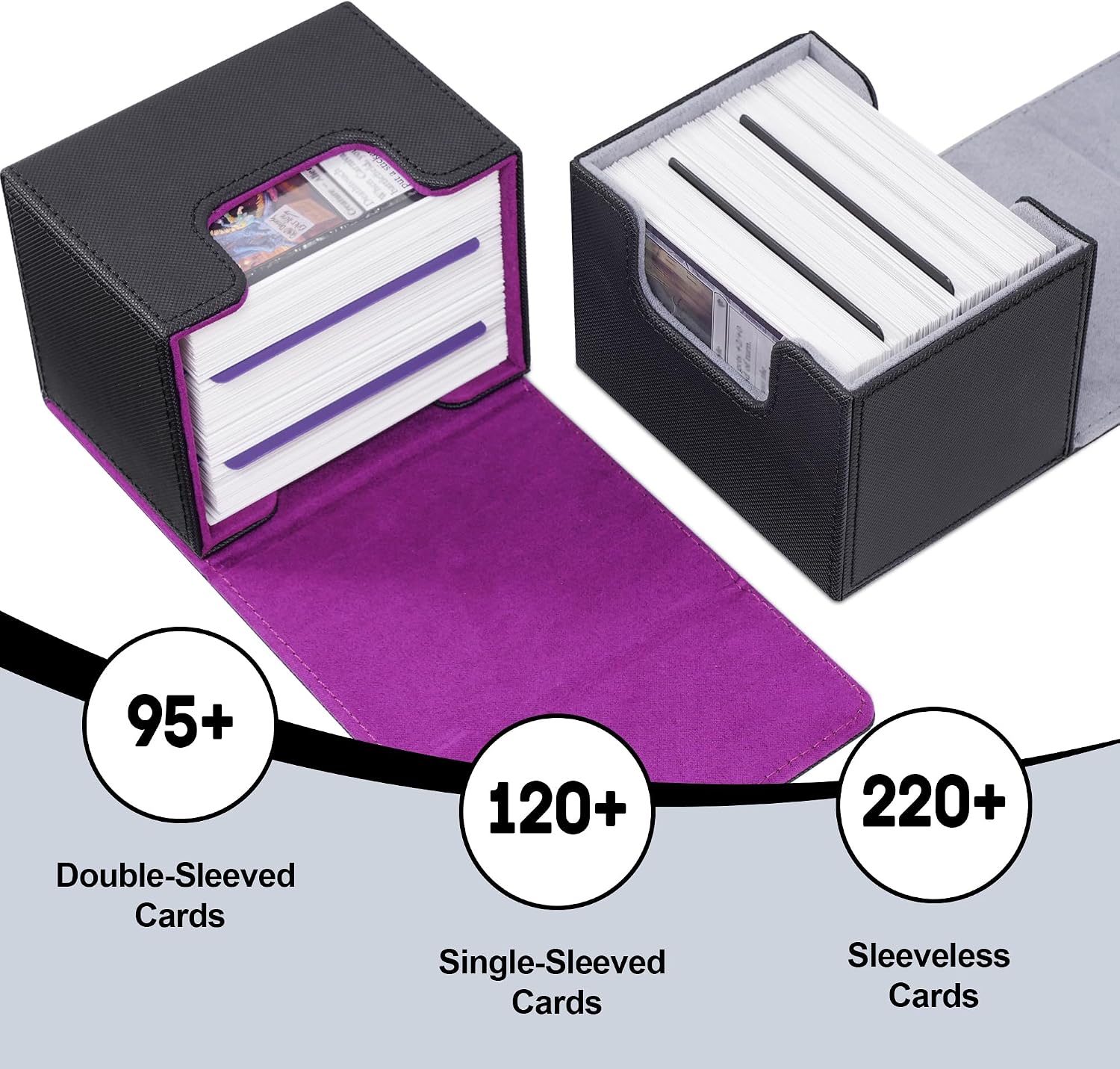 ZLCA 4PCS MTG Deck Box Holds 120+ Single Sleeved Cards Commander Deck Box