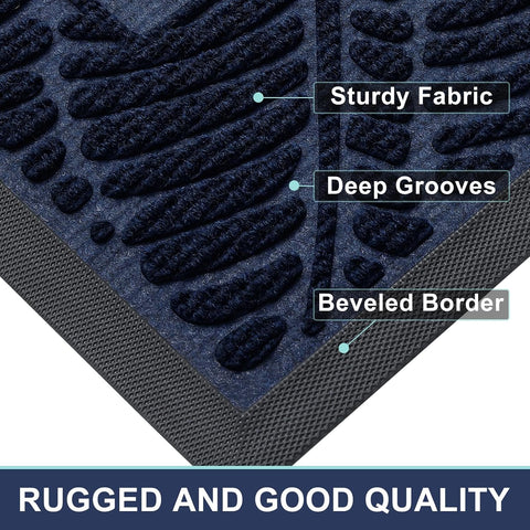 Smiry Welcome Front Door Mat for Outdoor Indoor 47x32, All-Season Doormat