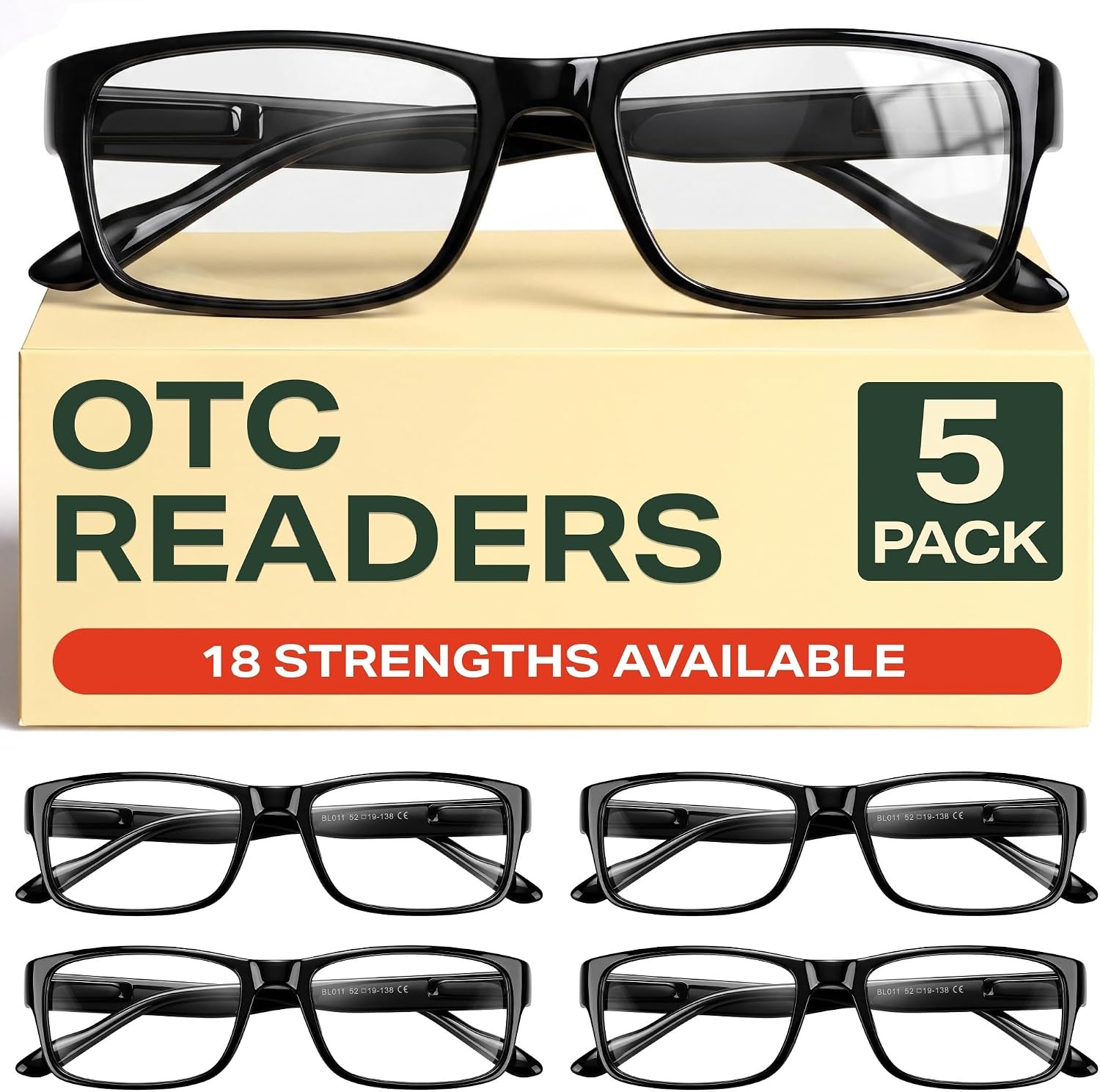 Gaoye Professional Reading Glasses for All Day - Computer Readers with Blue Light Protection - Value Pack