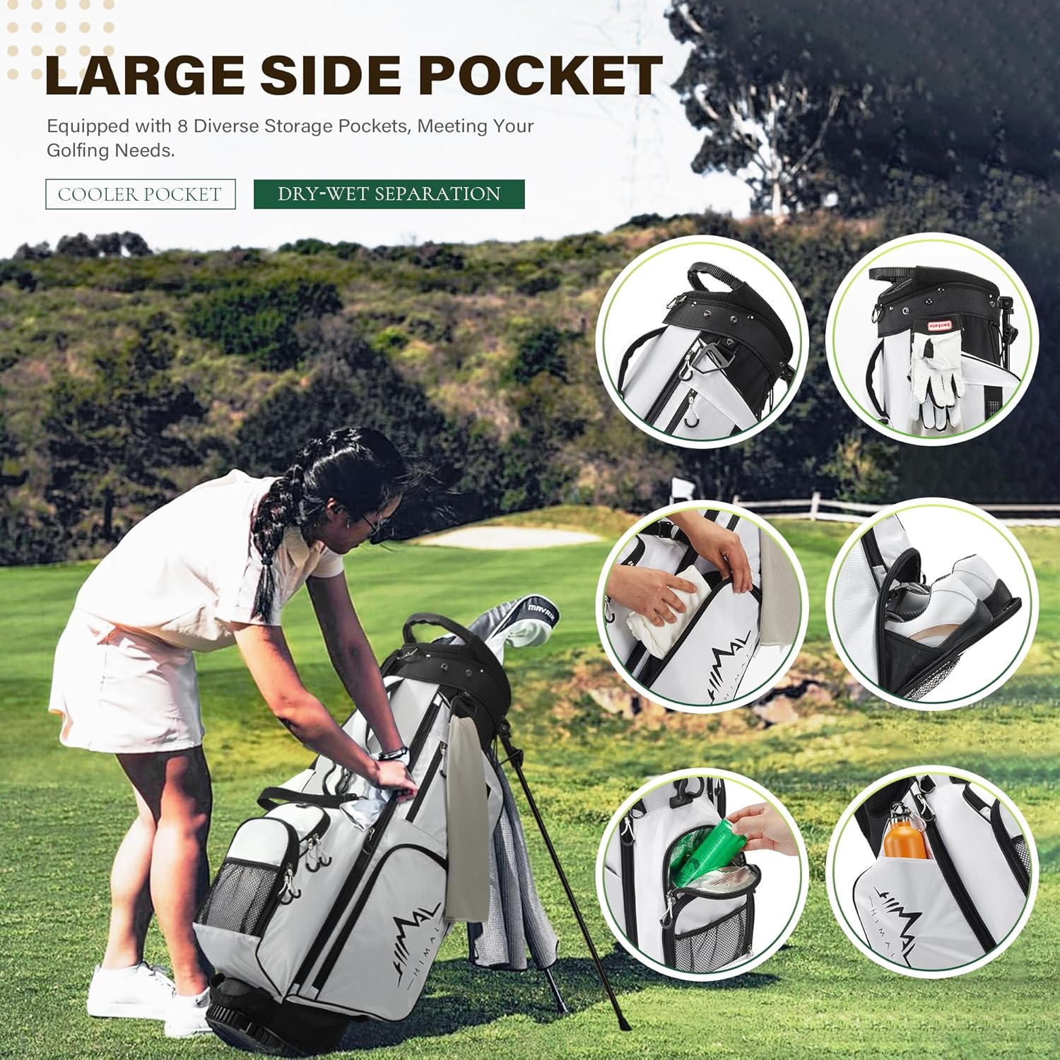 uniHimal Lightweight 7-Way Golf Stand Bag for Men & Women