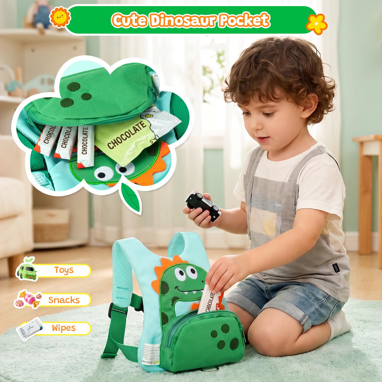 Dr.meter 3 in 1 Toddler Harness Leash with Key Lock for Boys Girls