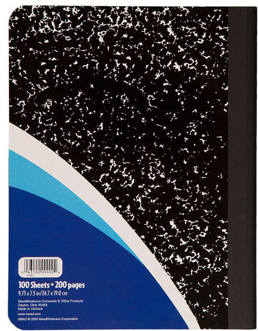 Mead Primary Composition Book, Primary Ruled Journal, Grades K-2, 7-1/2" x 9-3/4", 100 Sheets, Blue Marble (09902)