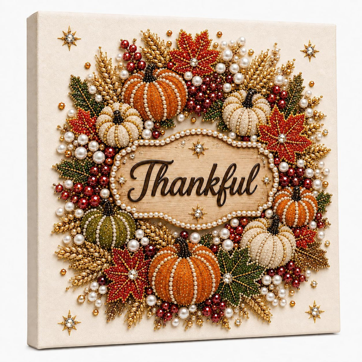 Thanksgiving Pearl Art Kits for Adults, 5D Framed Pearl Diamond Painting