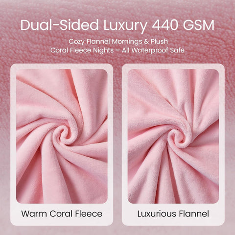 LOOBANI Waterproof Blanket for Twin Bed, Pink Couch Blanket, 60"x80"