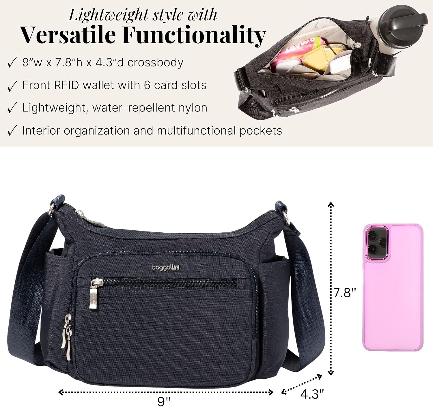 Baggallini Crosstown Hobo Crossbody