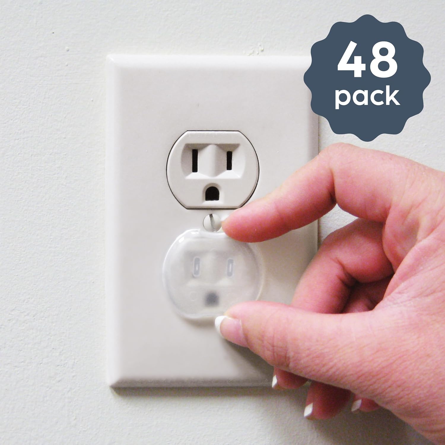 Dreambaby Plastic Baby Safety Outlet Plug Covers - 48 Pack - Outlet Covers Baby Proofing