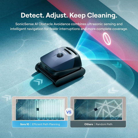 Beatbot Sora 10 Cordless Pool Vacuum Robot for Inground & Above Ground Pools, 6800 GPH Suction, Floor/Wall/Waterline/Shallow Area Cleaning, Waterline Parking, 300 Mins Runtime Royal Blue