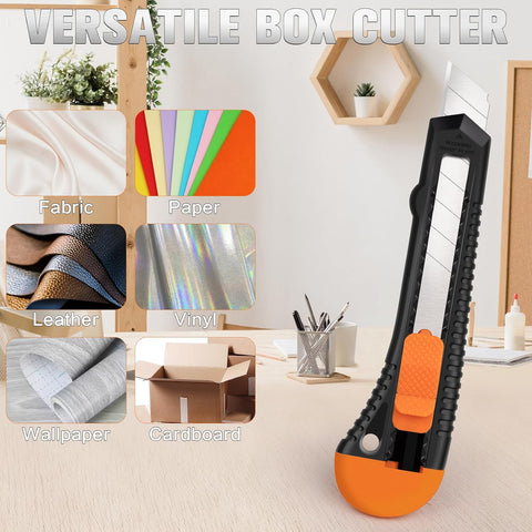 16 Pack Box Cutter Retractable, 18mm Utility Knife, Razor Knife
