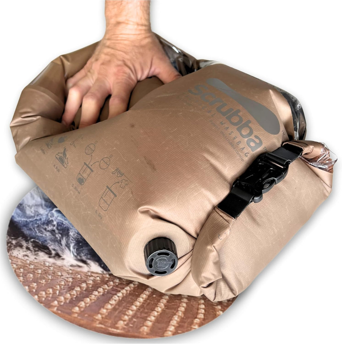 Scrubba Tactical Wash Bag Patented Washboard-in-a-Bag™ Military Washer