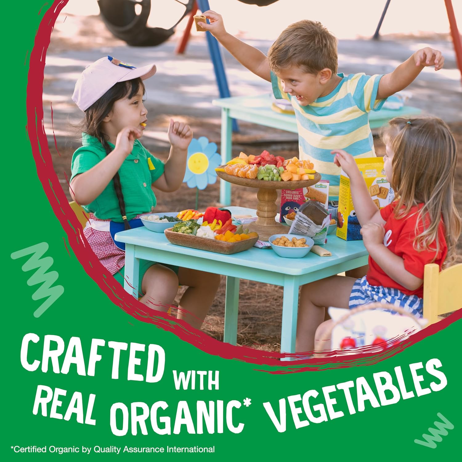 Earth's Best Organic Kids Snacks, Sesame Street Toddler Snacks, Organic Garden Veggie Straws for Toddlers 2 Years and Older, Original, Multipack, .5 oz Bags, 12 Count