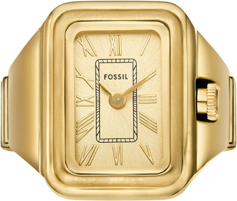 Fossil Women's Watch Ring, Quartz Stainless Steel Two-Hand Ring Watch for Women