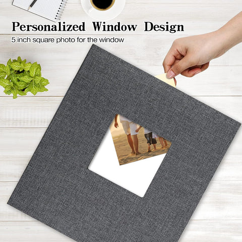 potricher Photo Album 4x6 Pictures, 600 Pockets, Linen Cover, Gray