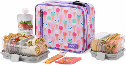 PackIt Freezable Classic Lunch Box, Ice Cream Critters