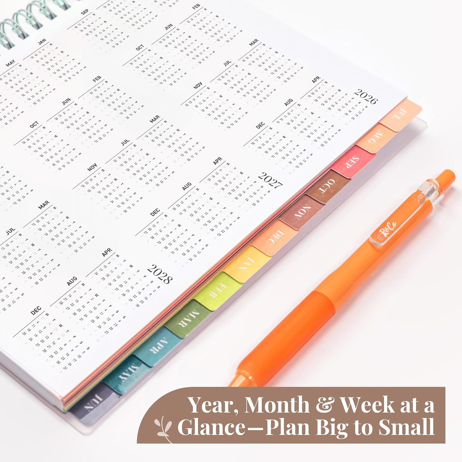 Rileys Academic Planner 2026-2027, Daily, Weekly & Monthly Planner, July 2026 - June 2027, Student Notes Pages, Twin-Wire Binding, Weekly Agenda for School & Work (8 x 6-Inches, Classic, Green)