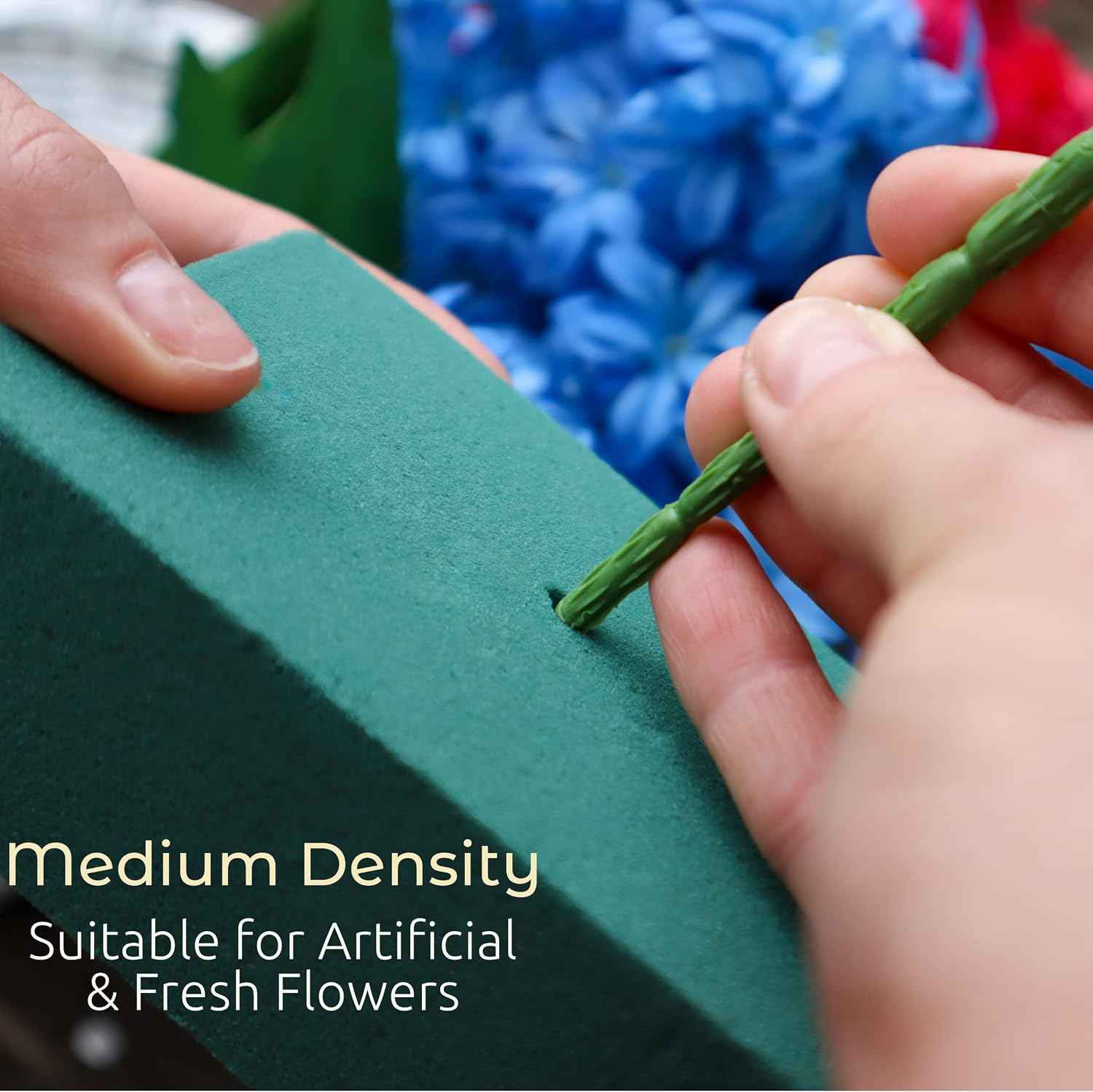 FLOFARE Pack of 3 Floral Foam Blocks Each (6"L x 3"W x 1.75"H) Green Wet & Dry Flower Foam for Fresh & Artificial Flower Arrangement, Plant Foam, Florist Supplies for DIYs, Arts, Crafts & Weddings