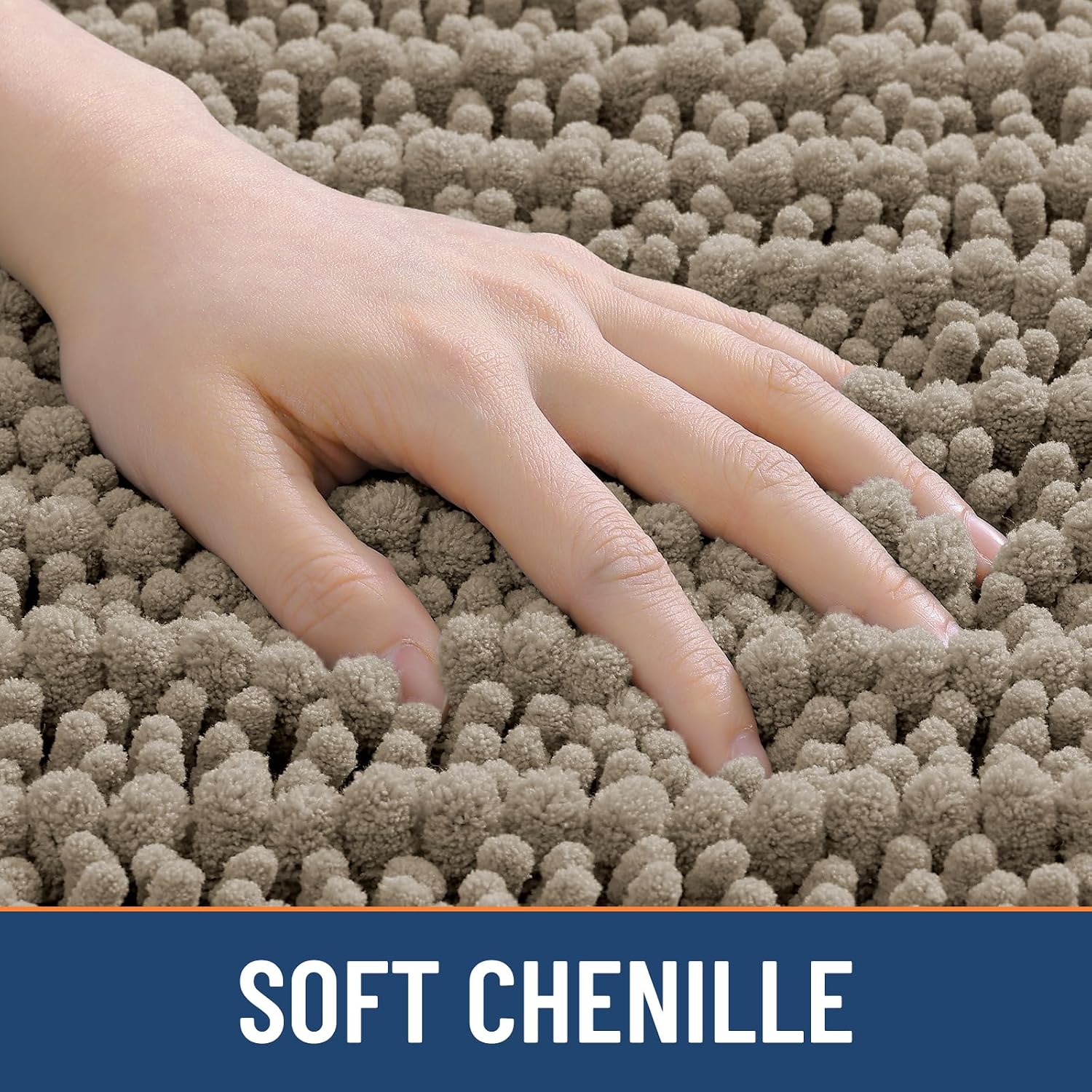 Smiry Bathroom Rugs 30X20, Extra Soft Rubber Backing Chenille Bath Mats