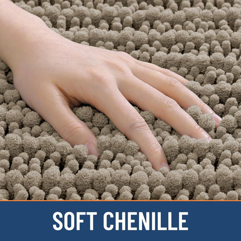 Smiry Bathroom Rugs 30X20, Extra Soft Rubber Backing Chenille Bath Mats