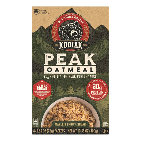 Kodiak Peak Instant Oatmeal, Maple Brown Sugar, High Protein, 6pk