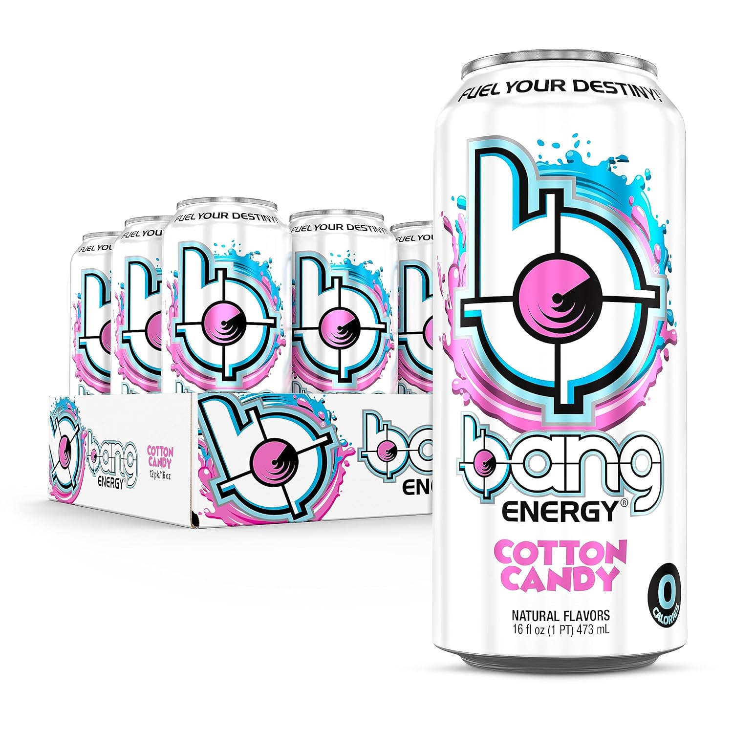 Bang Energy Cotton Candy, Sugar-Free Energy Drink, 16-Ounce | Pack of 12