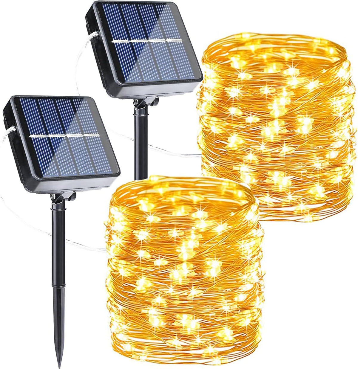 Joomer Solar Fairy Lights, 2-Pack Total 80FT 240LED Lights, Warm White