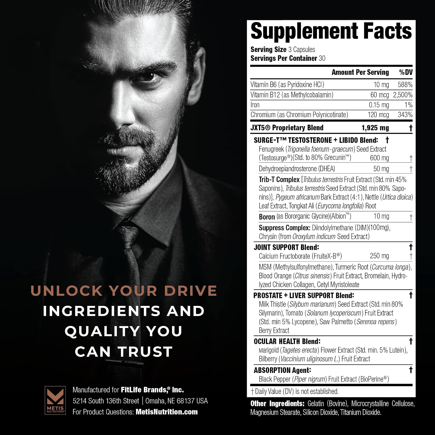 METISNutrition JXT5 Advanced Joint Health 5-in-1 Formula - 90 Capsules
