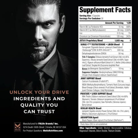 METISNutrition JXT5 Advanced Joint Health 5-in-1 Formula - 90 Capsules