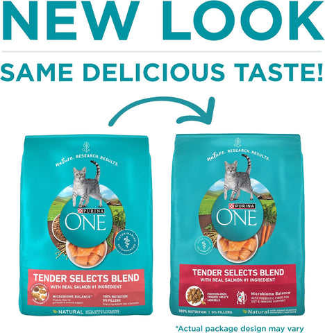Purina ONE Tender Selects Dry Cat Food, Salmon, 7 lb Bag
