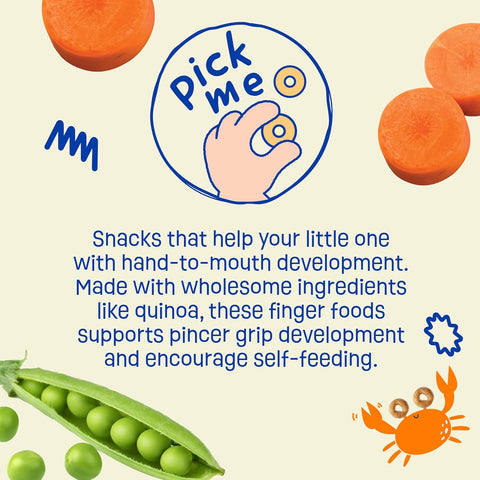 Earth's Best Organic Melty Hoops, Bite-Sized Snacks for Babies 8 Months and Up, Spring Veggie, 0.32 Ounce Individual Bags (Pack of 4)