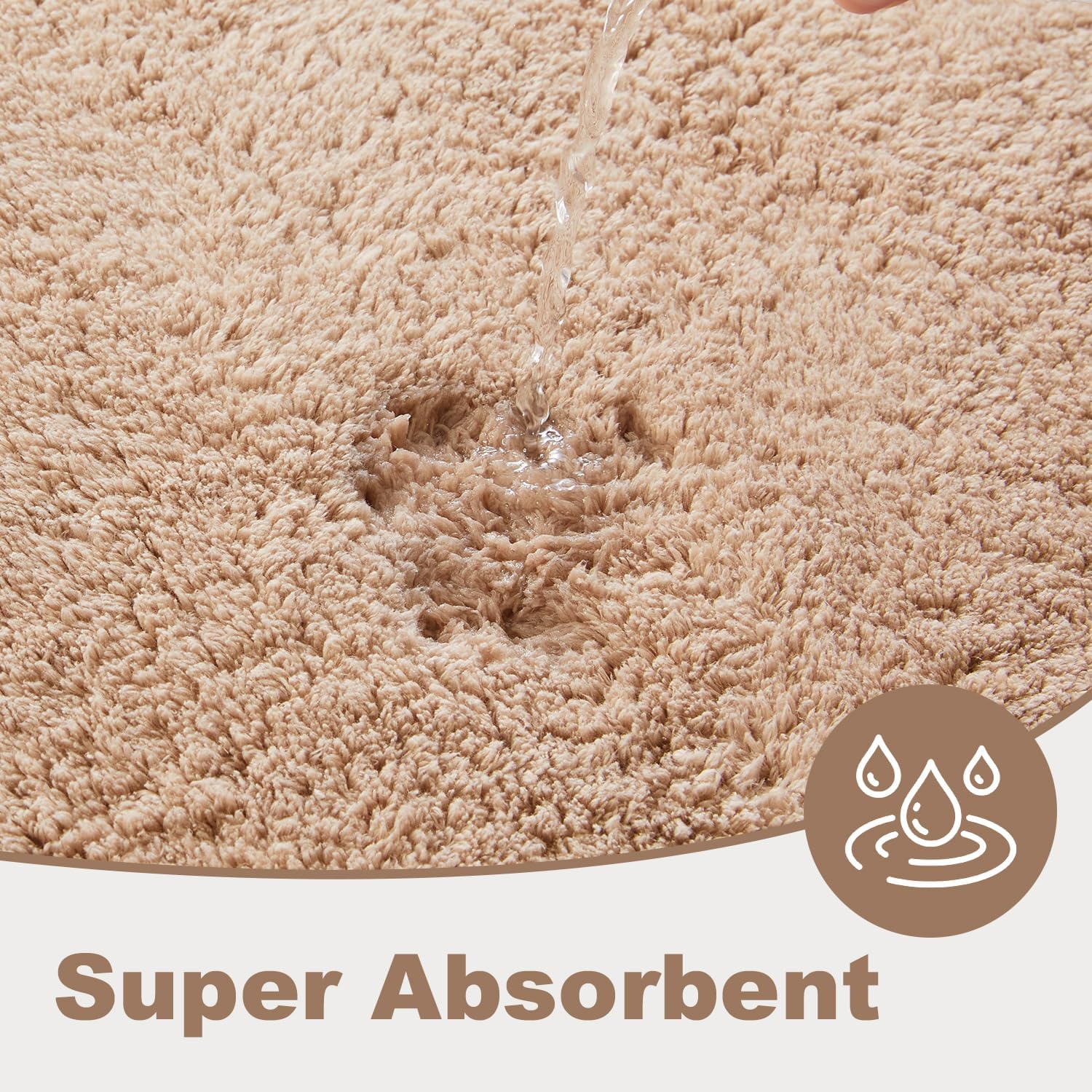 TYUU Large Bathroom Rugs, Ultra Soft Super Absorbent Bath Rugs Non Slip Washable Quick Dry Bath Mat with Rubber Backing for Bathroom Floor, Shower, or Sink, Beige 3' x 4'