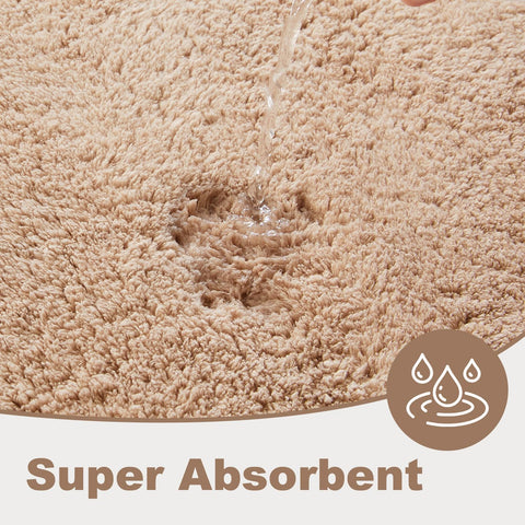 TYUU Large Bathroom Rugs, Ultra Soft Super Absorbent Bath Rugs Non Slip Washable Quick Dry Bath Mat with Rubber Backing for Bathroom Floor, Shower, or Sink, Beige 3' x 4'