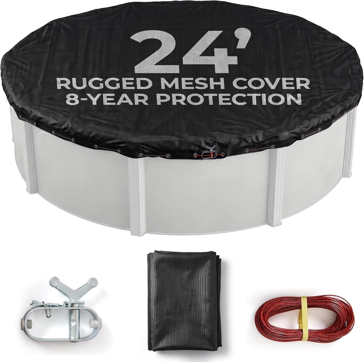 Blue Wave Arctic Armor 24-ft Round Rugged Mesh Pool Cover for Winter