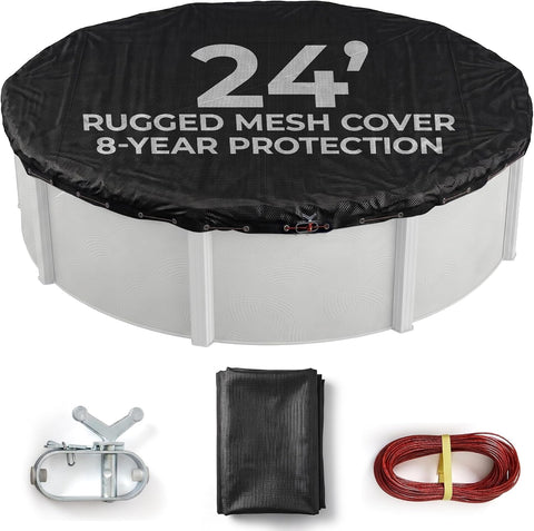Blue Wave Arctic Armor 24-ft Round Rugged Mesh Pool Cover for Winter