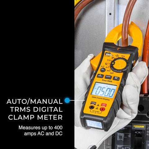 Ideal Electrical TightSight Clamp Meter, 61-747, 400A AC/DC True RMS