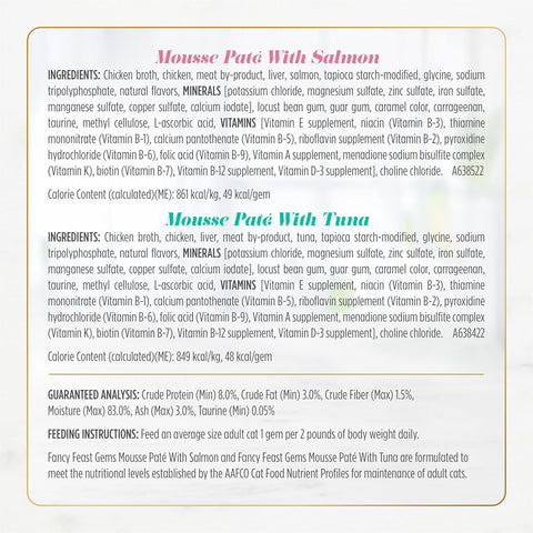 Purina Fancy Feast Gems Salmon Variety Pack Wet Cat Food, 4 oz, 12-Pack